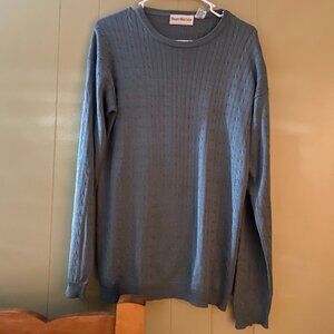 Vintage Cable Sweater Size Med Sage Green 100% Silk